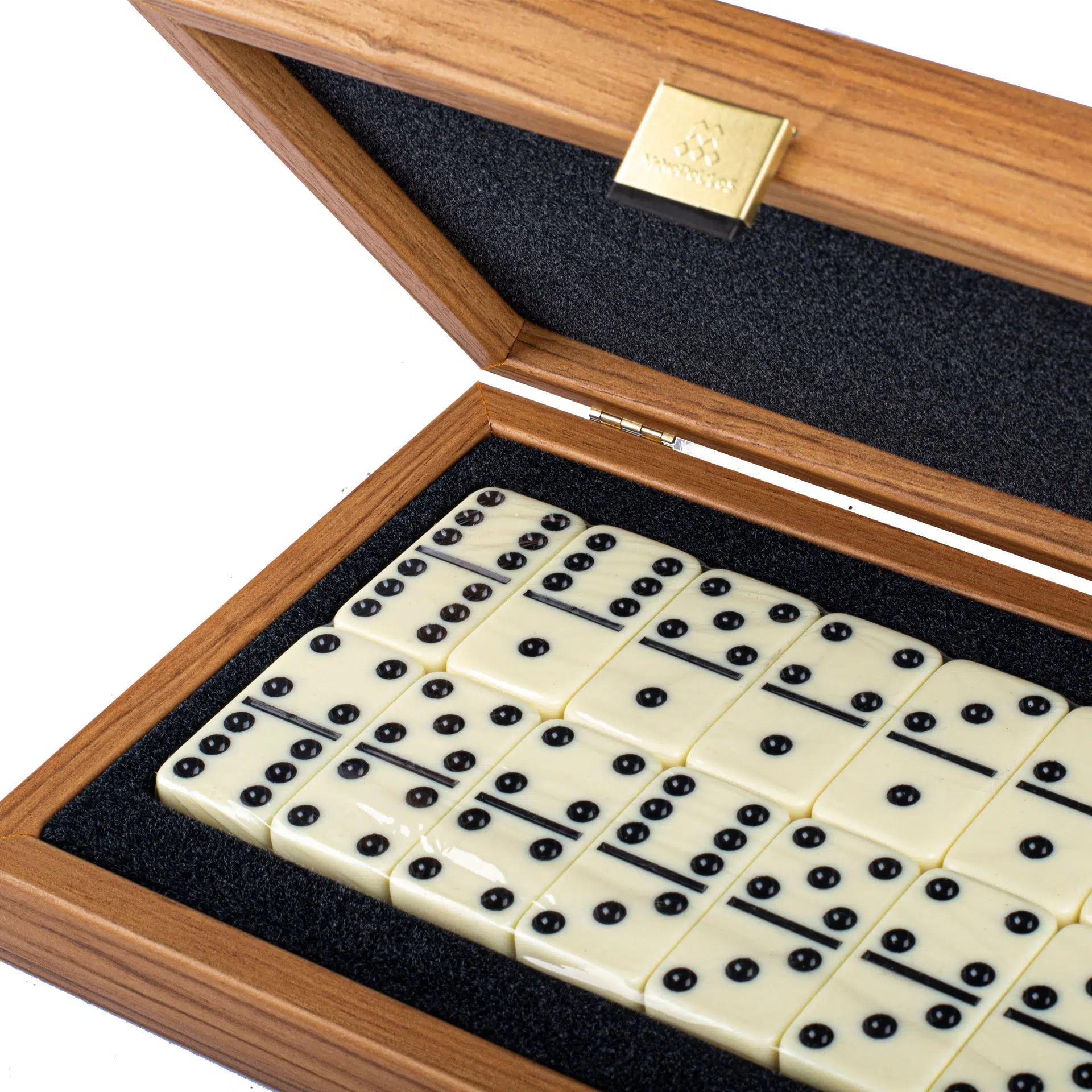 Domino-Set mit Holzkasten aus Walnussholz – Bild 3