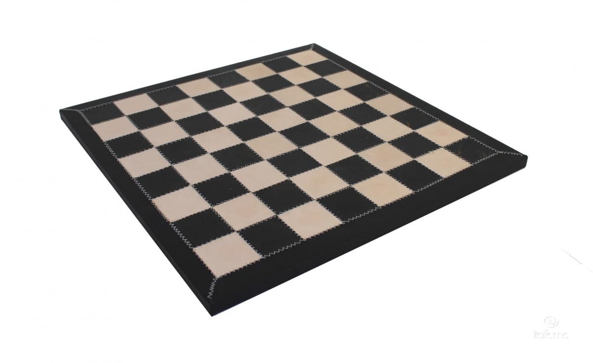 Moderne Schachspiel aus Holz & Echtes Leder Schachbrett – Bild 3