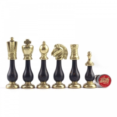 Alternative view of Schachspiel aus Metall und Schwarz-Weiß-Holz