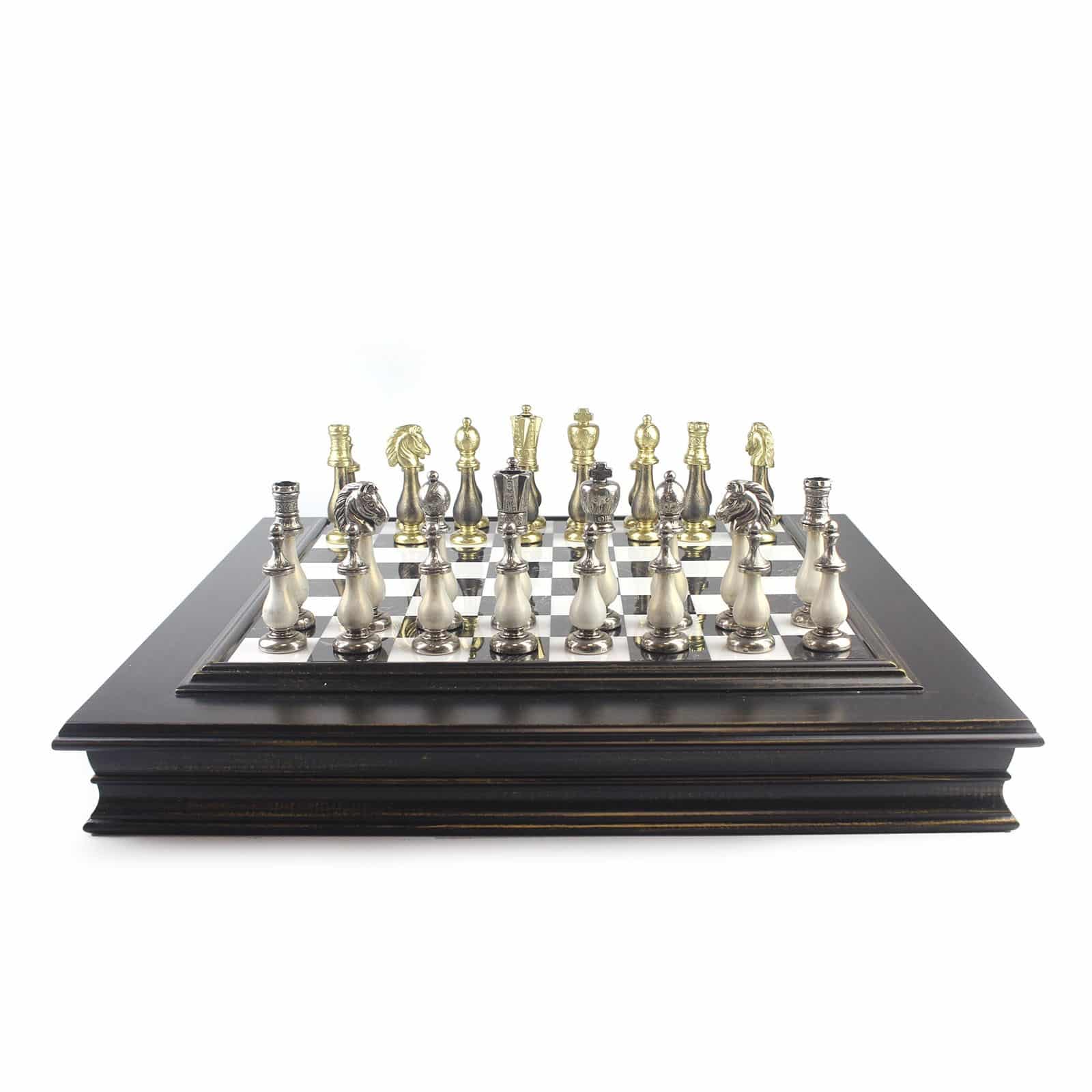 Store Indya Exclusive Schach Set Klassisch Spiel Marmor Schachbrett mit  Staunton Stuck und Holzlager Samtinnenraum