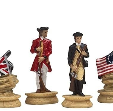 Alternative view of Schachspiel Amerikanische Revolution aus Zinn und Schachbrett aus Kunstleder