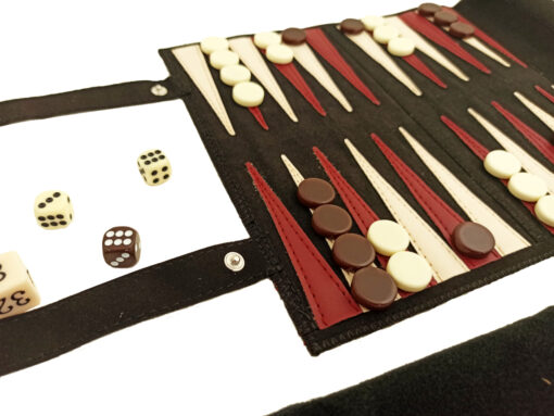 Schach Reisespiel Backgammon und Dame-Set aufrollbar 