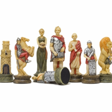 Alternative view of Schachspiel Römische Gladiatoren aus Harz und Schachbrett aus Kunstleder mit Stauraum