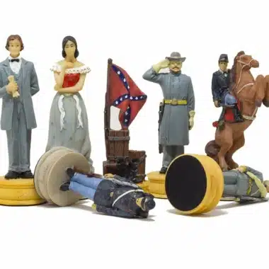 Alternative view of Schachspiel Amerikanischer Bürgerkrieg aus Harz & Schachbrett aus Kunstleder mit Aufbewahrungsfach