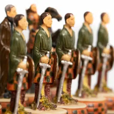 Alternative view of Schachspiel Unabhängigkeitskriege Schottlands & Schachbrett aus Kunstleder mit Aufbewahrungsfach