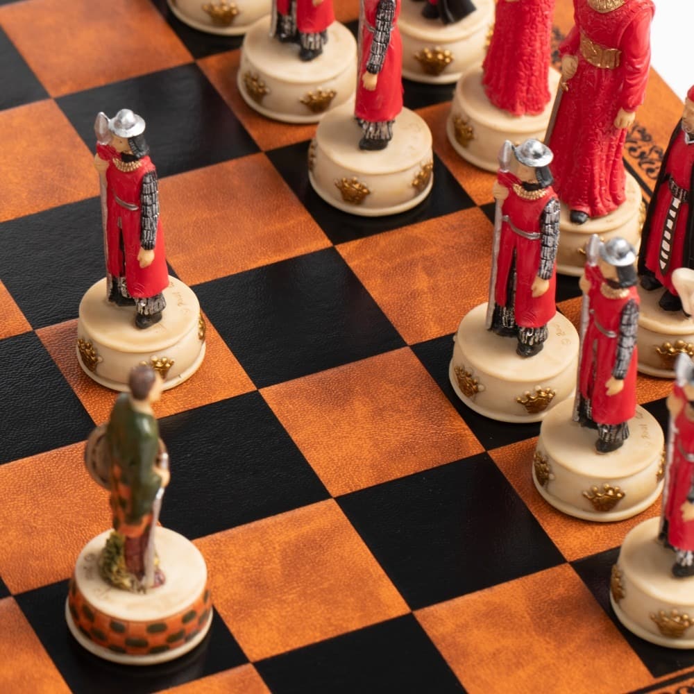 Schachspiel Unabhängigkeitskrieg von Schottland aus Harz & Schachbrett aus Kunstleder – Bild 2
