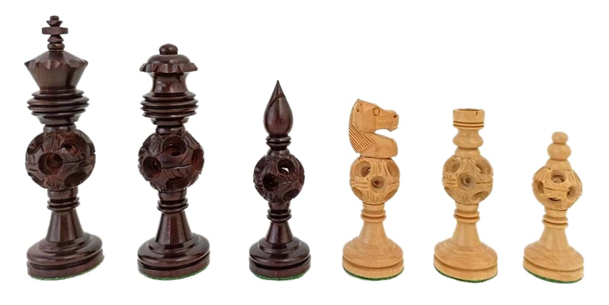 Orientalisches Schachspiel aus handgefertigtem Rosenholz – Bild 5