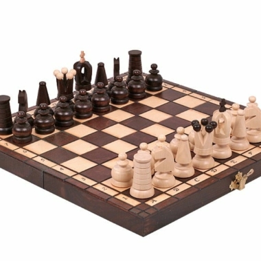Kleines Faltbares Reise-Schachspiel aus Holz