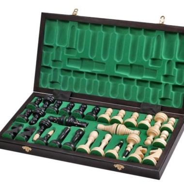 Alternative view of Faltbares Schachbrett und Schachspiel aus Holz mit Aufbewahrung