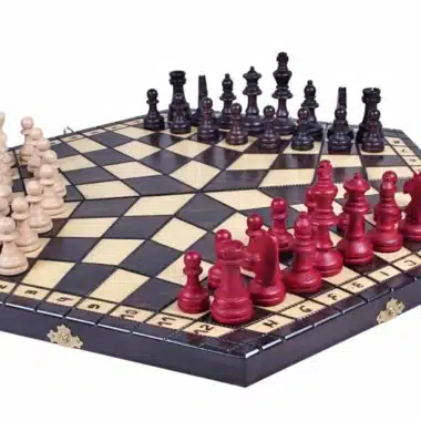 Drei-Spieler Schachspiel aus Holz