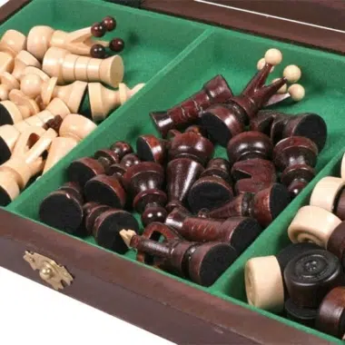 Alternative view of Faltbares Schach- und Dame-Spiel aus Holz