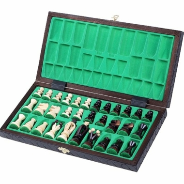 Alternative view of Schachspiel und faltbares Schachbrett mit Aufbewahrung