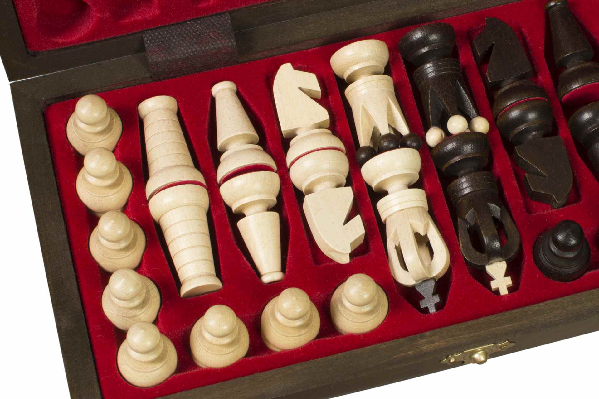 Faltbares Schachspiel aus Holz mit Aufbewahrung – Bild 2