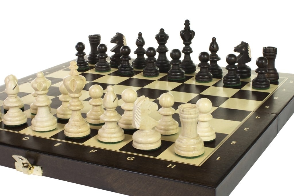 Klappbares Schachspiel aus Holz mit Aufbewahrung – Bild 5