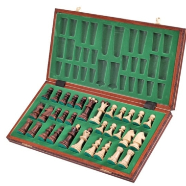 Alternative view of Schachspiel aus Holz und faltbares Schachbrett aus Holz mit Aufbewahrung