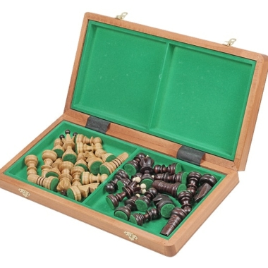 Alternative view of Schachfiguren aus Holz und faltbares Schachbrett aus Holz mit Aufbewahrung