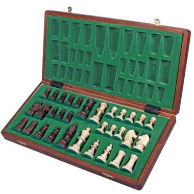 Alternative view of Klappschachbrett aus Holz mit Aufbewahrung und Holzschachfiguren