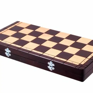 Design Schachspiel aus Holz und faltbare Schachbrett mit Aufbewahrung – Bild 7