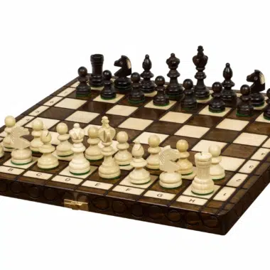 Klappbares Schachspiel aus Holz mit Aufbewahrung