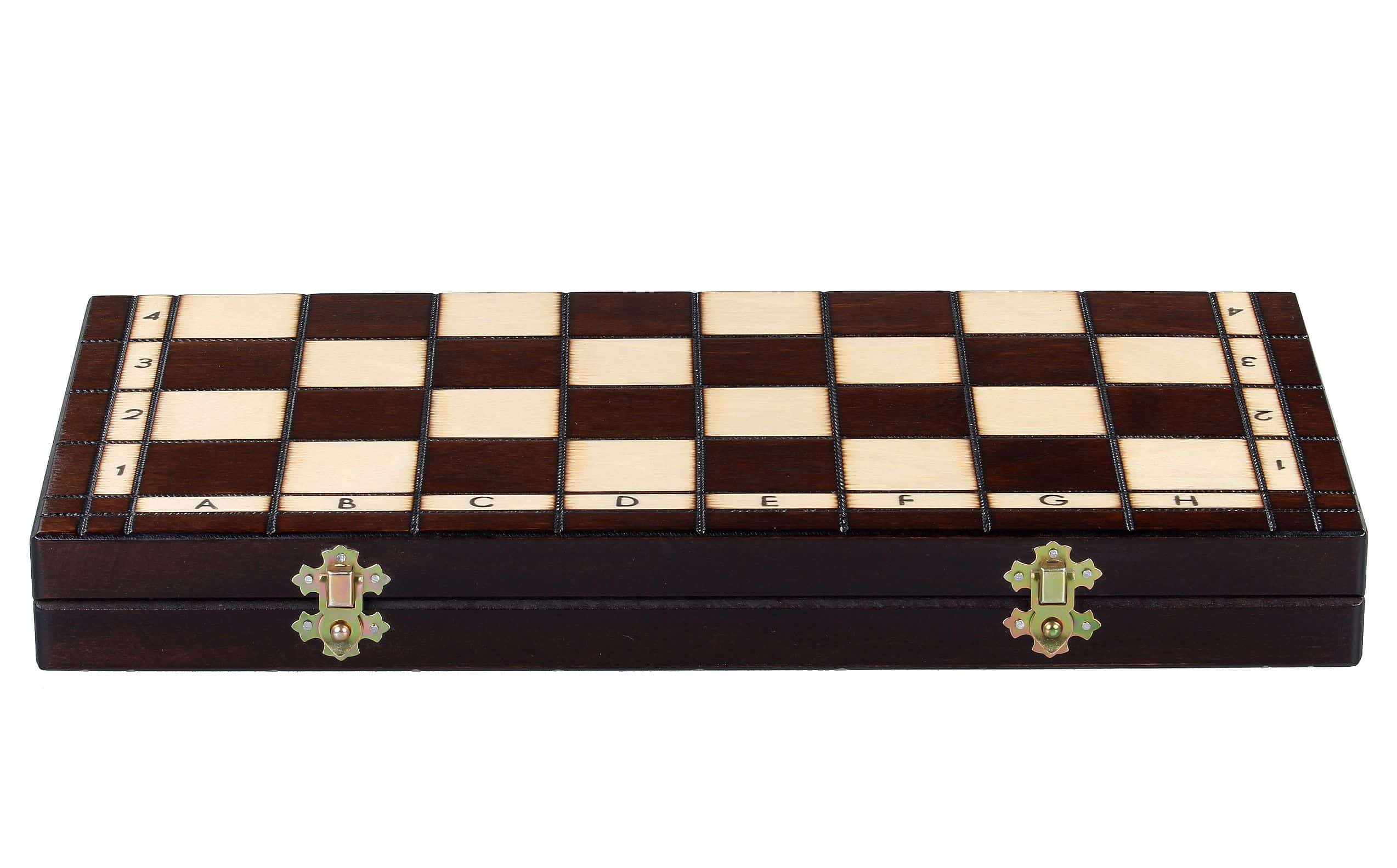 Schachspiel aus Holz und faltbares Schachbrett mit Aufbewahrung – Bild 8