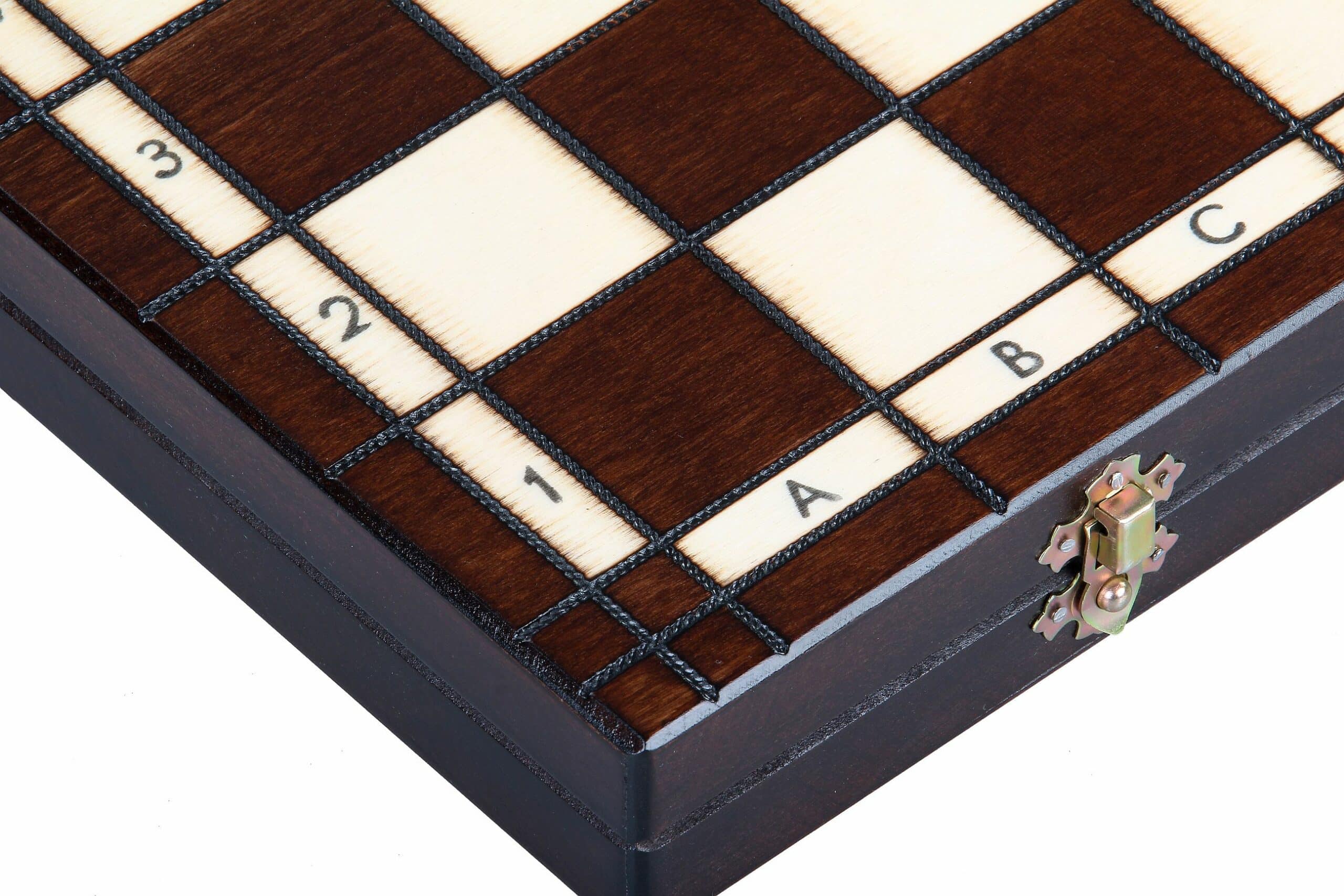 Schachspiel aus Holz und faltbares Schachbrett mit Aufbewahrung – Bild 9