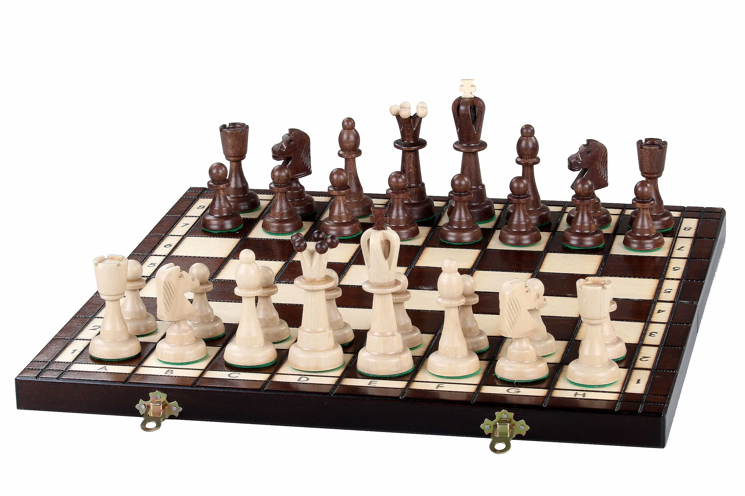 Schachspiel aus Holz und faltbares Schachbrett mit Aufbewahrung