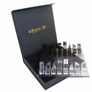 Alternative view of Schachspiel Würfeldesign Grau und Translucent Glänzend aus Plexiglas mit Aufbewahrungsbox