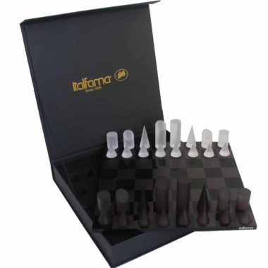 Alternative view of Moderne Konische Schachspiel in Grau und Weiß aus Plexiglas mit Aufbewahrungsbox