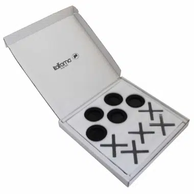 Schwarz-Weißes Morpion-Spiel aus Plexiglas mit Aufbewahrung – Bild 2