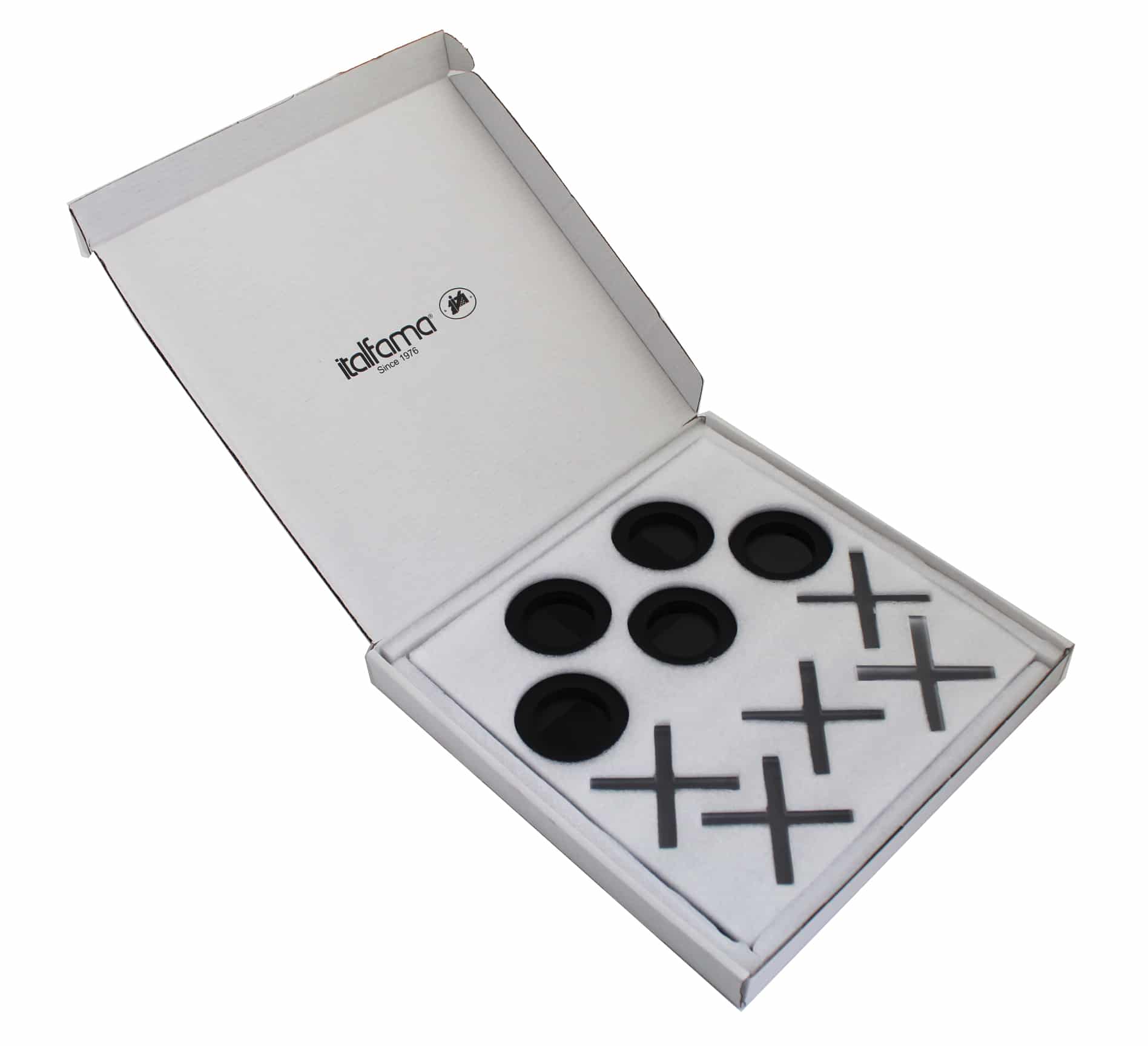 Schwarz-Weißes Morpion-Spiel aus Plexiglas mit Aufbewahrung – Bild 2