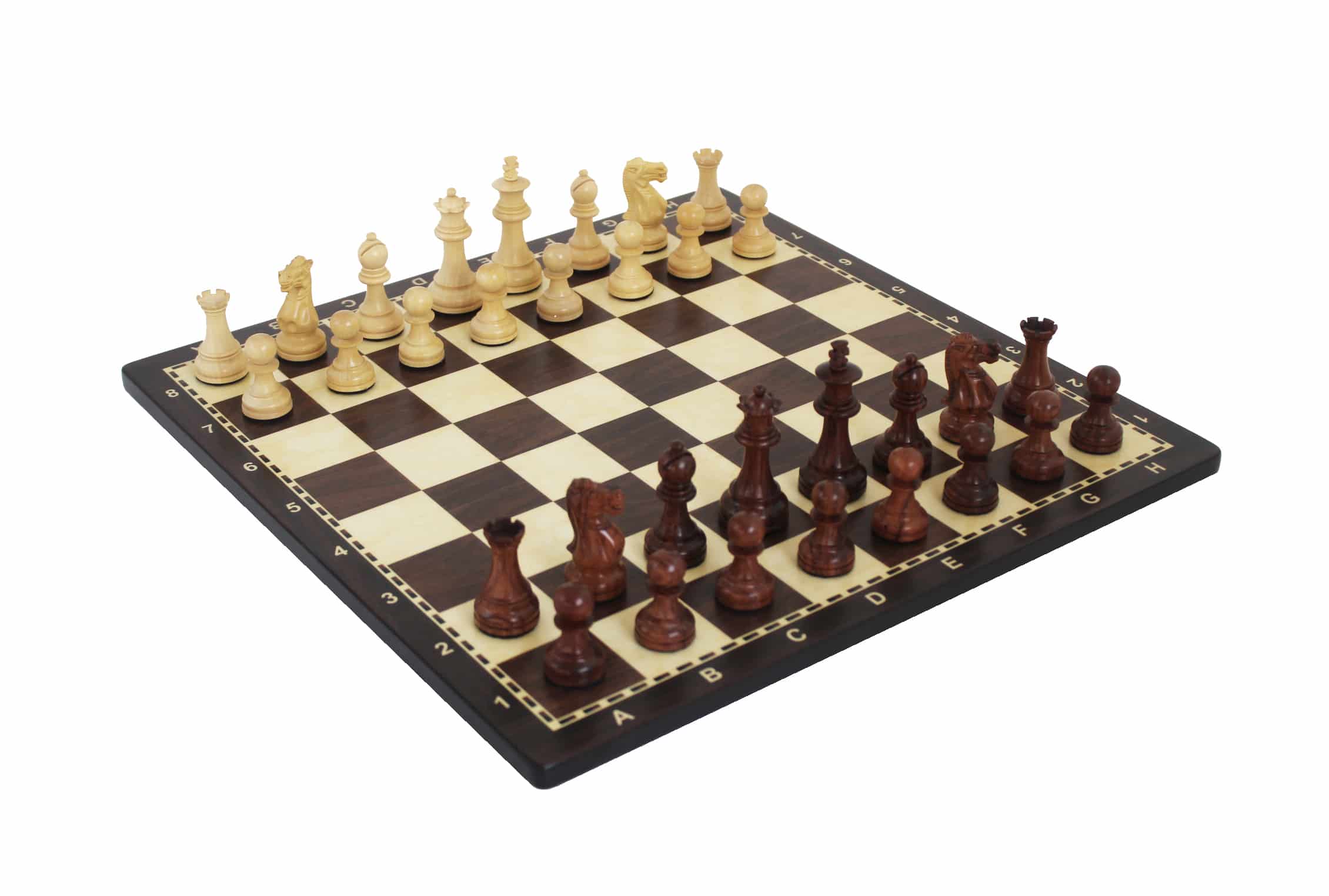 Staunton Schachspiel mit alphanumerischem Schachbrett