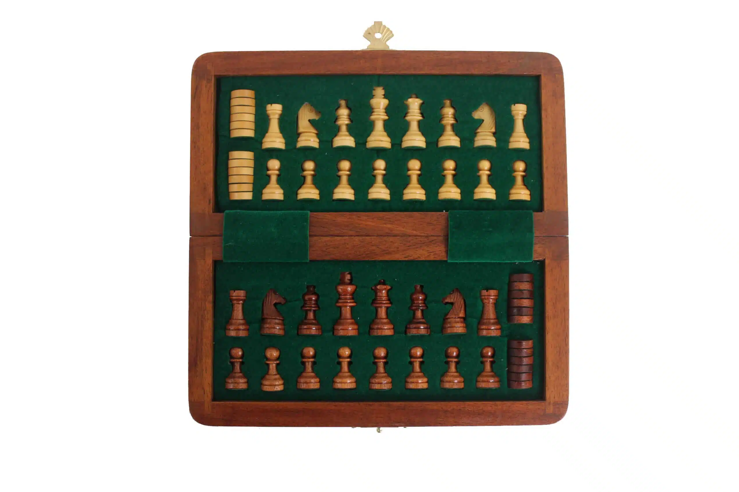 Schach- und Dame-Spiel aus Holz und Magnetisch - 4 Größen – Bild 3