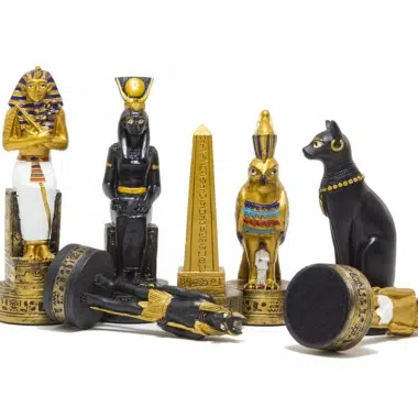 Alternative view of Schachfiguren Ägypten und Schachbrett aus Holz mit Aufbewahrung