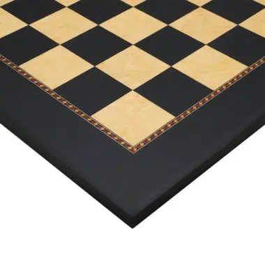 Schachbrett Jeu de la Dame, Detail der Ecke mit dekorativer Bordüre
