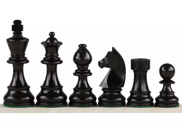 Jeu Échecs de Tournoi en Bois de Buis Chevalier Allemand