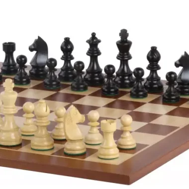 Jeu d'Échecs de Tournoi en Acajou et Ébène Chevalier Allemand