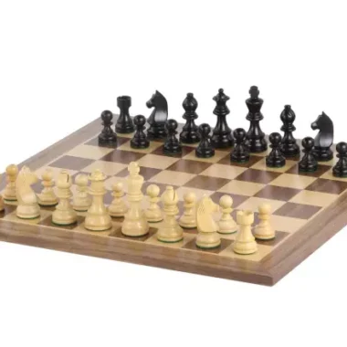Jeu d'Échecs de Tournoi en Noyer et Ébène Chevalier Allemand