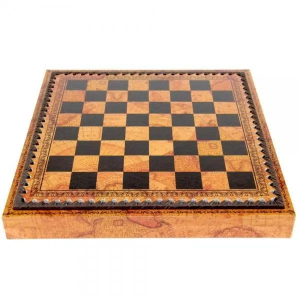 Schachspiel-Set aus handbemaltem Harz Die Kreuzzüge und Schachbrett aus Kunstleder mit Aufbewahrung – Bild 6