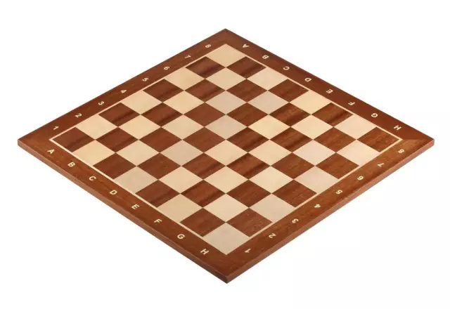 Ensemble Jeu d'Échecs Chevalier Allemand en Bois d'Érable et Acajou et Échiquier Alphanumérique