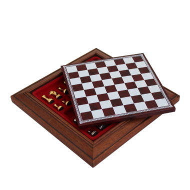 Ensemble Jeu d'Échecs Magnétique en Métal Massif et Échiquier à Compartiments