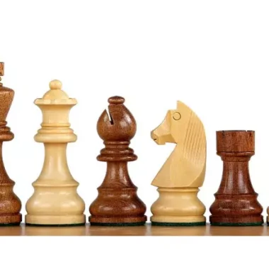 Ensemble Jeu d'Échecs de Tournoi en Bois d'Acacia et Buis Staunton et Echiquier Alphanumérique