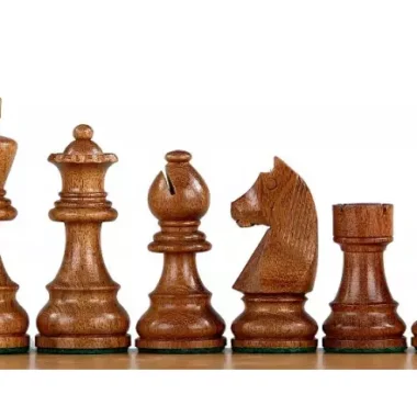 Ensemble Jeu d'Échecs de Tournoi en Bois d'Acacia et Buis Staunton et Echiquier Alphanumérique