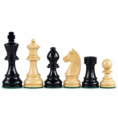 Schachfiguren Deutscher Springer aus Buchsbaumholz, Dame, Läufer, Springer und Turm