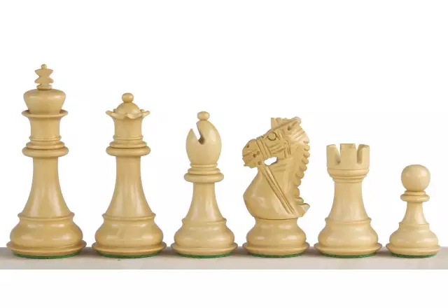 Pièces d'Échecs Staunton Mariage Royal en Bois de Buis et Acacia