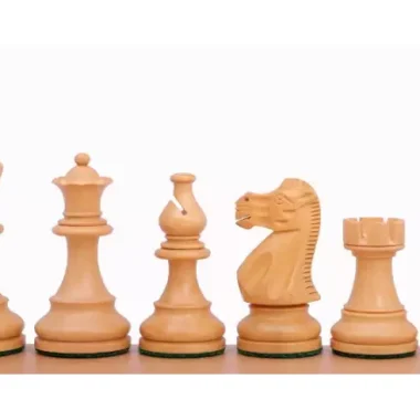 Pièces d'Échecs Style Staunton en Bois de Buis et Ébonisé