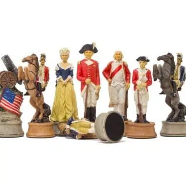 Schachfiguren aus Harz Unabhängigkeitskrieg, komplette amerikanische Seite
