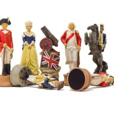 Schachfiguren aus Harz Unabhängigkeitskrieg, komplette britische Seite