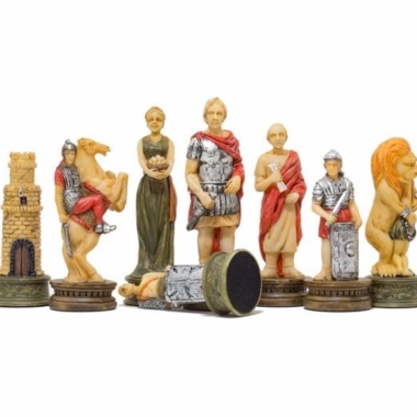 Alternative view of Schachspiel-Set Römer VS Gladiatoren und Schachbrett aus Ahornholz