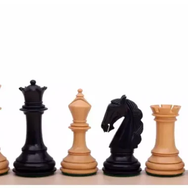 Pièces d'Échecs Colombienne en Bois de Buis et Ébonisé