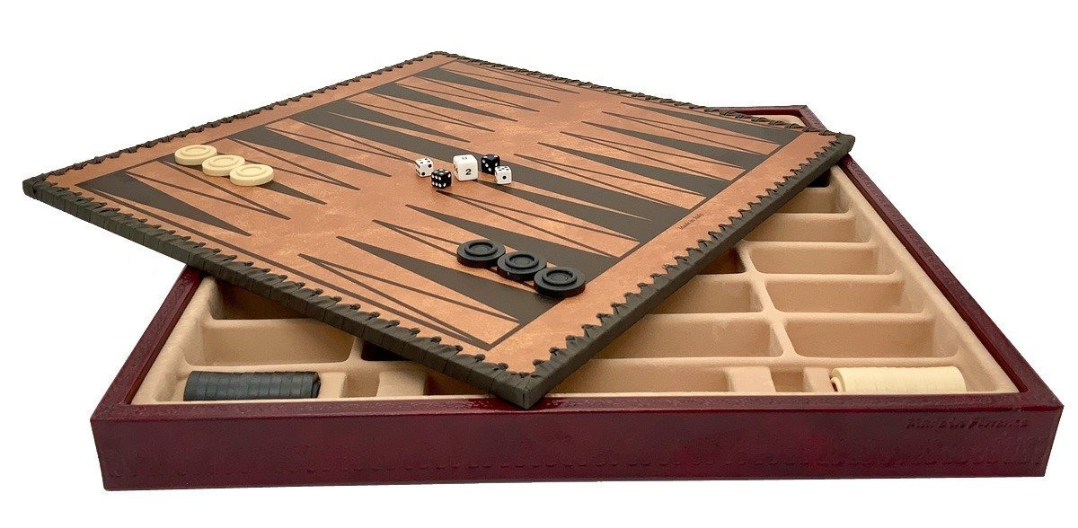 Schachspiel-Set und Schachbrett aus Kunstleder mit Aufbewahrungsfächern – Bild 9